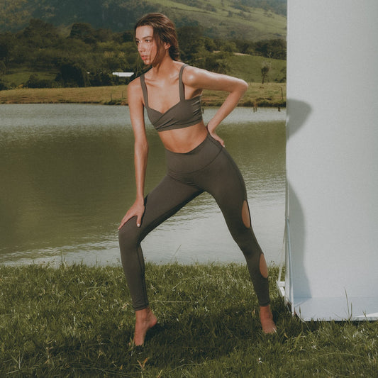 Growing Leggings - Leggings Deportivo Gris Óvalos