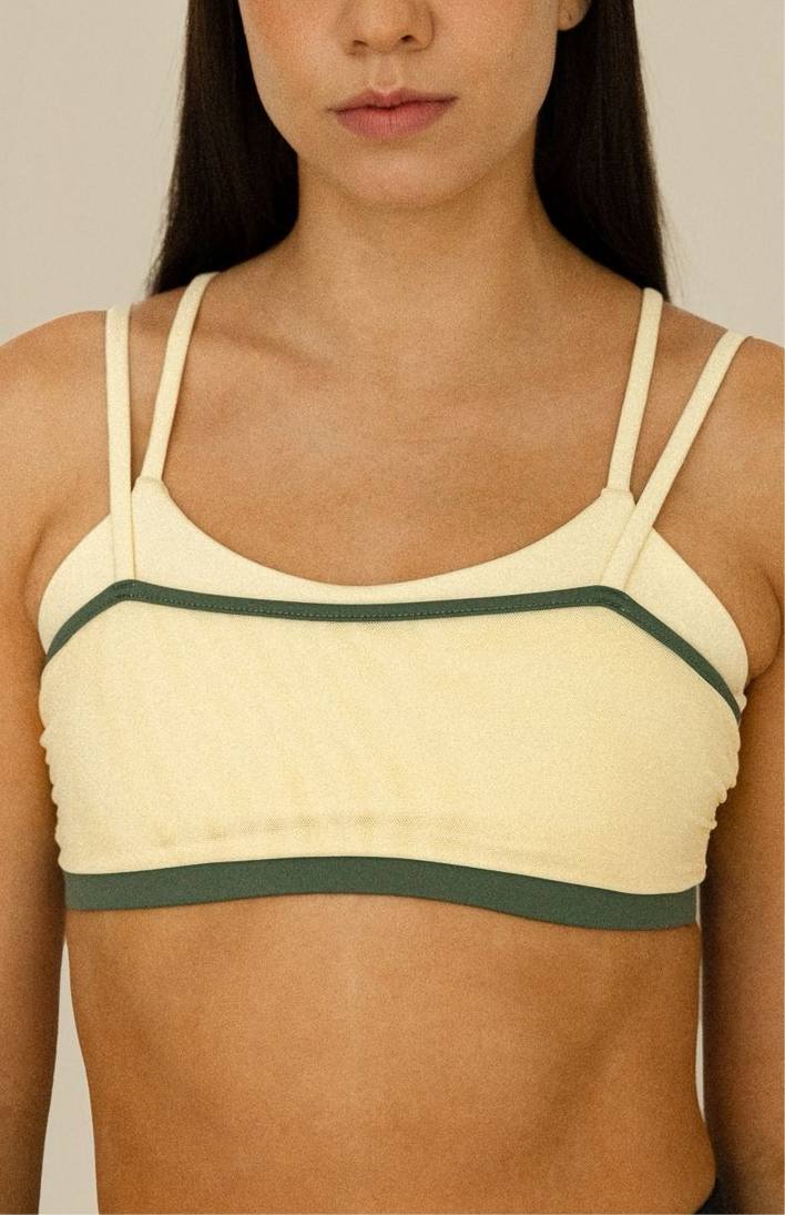 Believing Top - Top Deportivo Doble Amarillo Pastel