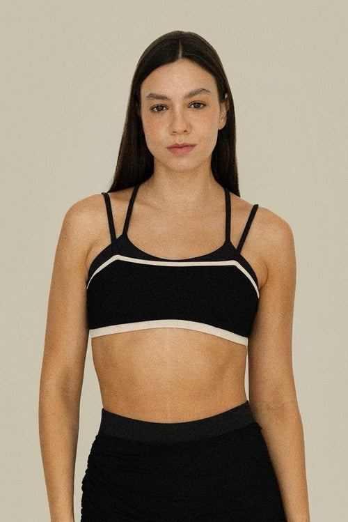Believing Black Top - Top Deportivo Doble Negro