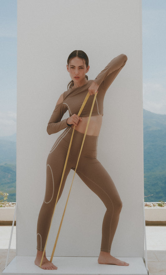 Moving Leggings - Leggings Deportivo Café Costuras