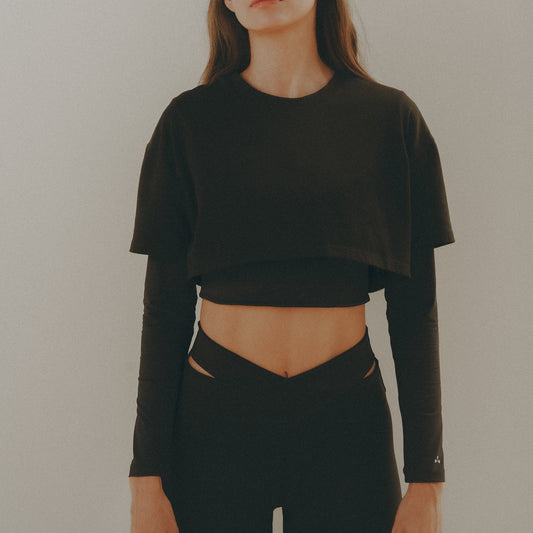 Loving Top - Top Deportivo Negro Doble